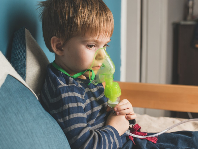 Child with nebulizer