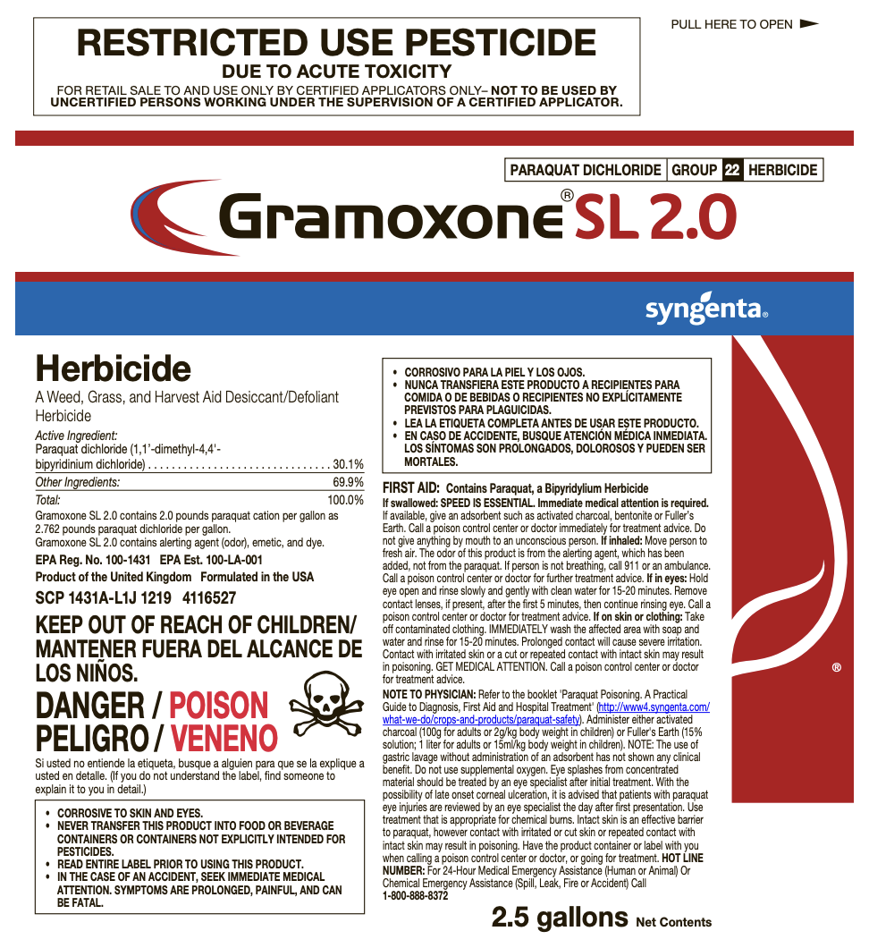 Paraquat pesticide label