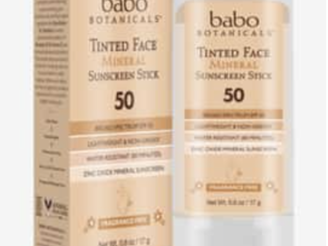 Babo Botanicals Tinted Face Mineral Sunscreen Stick, SPF 50