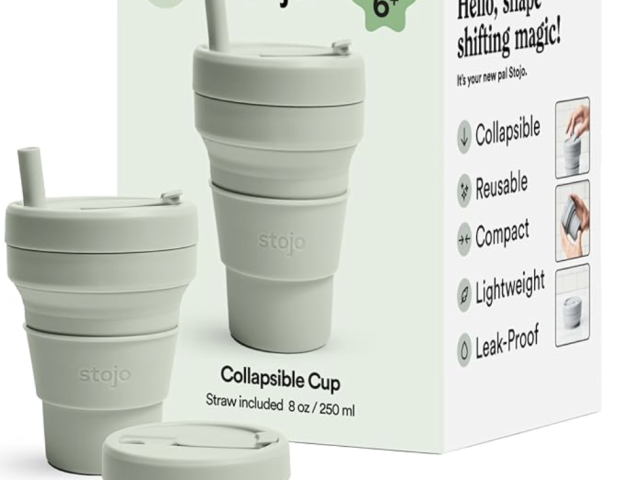 Stojo Jr Collapsible Travel Cup with Straw for Kids 