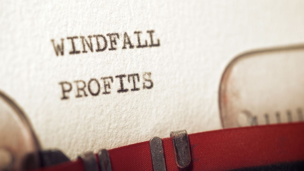 Windfall profits on typewriter